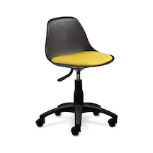 Ofiscombin Ofis Döner Tekerli Danışma Çocuk Ders Çalışma Koltuğu Tabure Sari Deri 00047499803