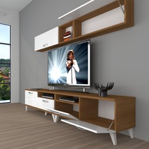 Decoraktiv Eko 5200 Slm Retro Tv Ünitesi Tv Sehpası Ceviz - Beyaz