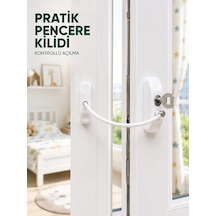Çocuk Güvenliği İçin Pencere Emniyet Kilidi Anahtarlı Kablolu Güvenlik Aparatı Beyaz