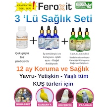 Kuş Sağlık Seti 3'lü - Güçlü Toz Probiyotik, Doğal Iştah Açıcı Ve Ishal Kesici Bağışıklık Damlası