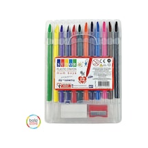 Südor Plastik Crayon Pastel Boya 12 Li Renkli Kalemler İle Eğlenceli Sanat Deneyimi Karışık