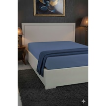 %100 Pamuk Ranforce Premium King Size Lastikli Çarşaf - İndigo