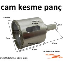 Cam Delme Elmas Panç 50mm Fayans Delme Cam Panç Delik Açma Panç Ç