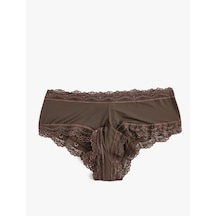 Koton Yüksek Bel Hipster Külot Dantelli Koyu Kahverengi 5wlk30062mk Koyu Kahverengi