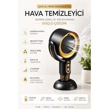 Şarjlı Mini Masaüstü Hava Temizleyici - Taşınabilir Negatif İyon Hava Filtresi - Mutfak, Ofis Ve Sigara Dumanı Giderici