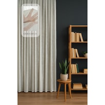 Natural Modern File Dokulu Keten Tül Perde Pileli Salon Oturma Odası Yatak Odası Çocuk Odası Ekru