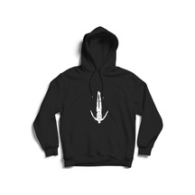 Unisex Siyah Swimming Baskılı Kapüşonlu Sweatshirt Siyah