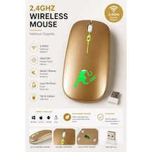 2.4 Ghz Usb Wireless Kablosuz Şarjlı Mouse Rgb Led Işıklı 800-1600 Dpi Ayarlanabilir Sessiz Click Mouse Diğer