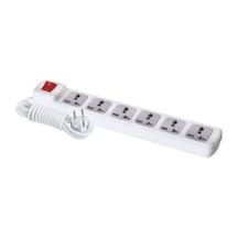 Far F307a 6'lı Anahtarlı Universal Grup Priz 2 Metre Anahtarlı Kısa Kablo Prizi