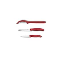 Victorinox Kırmızı Soyacak ve Soyma Bıçak Seti 3 Parça