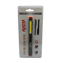 Rico Şarjlı Kalem El Feneri Su Geçirmez 3 Saat Kesintisiz Kullanım Siyah - Turuncu