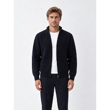 Xint Lacivert Regular Fit Dik Yaka Yünlü Hırka 801733