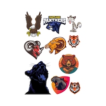 Agresif Hayvanlar Sticker Set-3 10 Parça Telefon, Tablet, Defter, Laptop Sticker