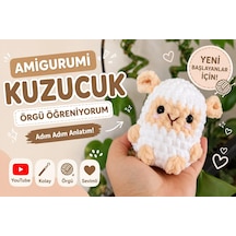 Amigurumi Kuzucuk Örgü Öğrenme Kiti, Başlangıç Seviyesi Açık gri