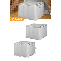 Serstil 2 Adet - Mini Boy Gri Benekli Kıyafet / Nevresim Hurcu - 45x40x30 Cm Beyaz