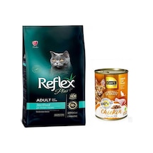 Reflex Plus Kısırlaştırılmış Tavuklu Yetişkin Kedi Maması 1500 G + Konserve Mama