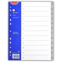 Noki Seperatör 1-12 Rakamlı Plastik A4 Plastik Dosya Ayıraç Seperatör