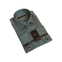 Dicotto Haki Yeşil Klasik Kesim Micro Kumaş Kol Düğmeli Regular Fit Erkek Gömlek - 190-19 001