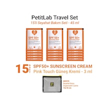 Petitlab Travel Set 15'li Şase Güneş Kremi Organizatör Çanta Hediyeli Turuncu