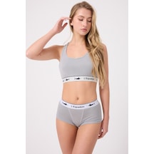 Athleshorts Yüksek Bel Kadın Kısa Boxer Şort-3264 Gri