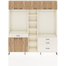 Arges Dolap 11 Raflı 4 Çekmeceli 2 Askılı 220x30x243 Aytaşı-çam/aytaşı Atlas Çam/aytası