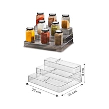 3 Merdivenli Pleksi Stand Baharatlık Standı Kozmetik Standı Sadece Stand Çok Renkli