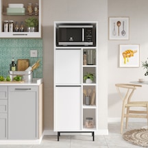 Robin Home Lidya Mutfak Kiler Dolabı Mikrodalga 2 Kapaklı Raflı M