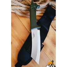 İşlemeli Tpe Sap Outdoor Kamp Bıçağı Çakısı Kılıflı Kmi-540 Haki