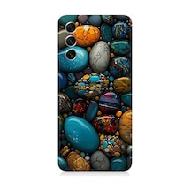 Samsung Galaxy S21 Fe Uyumlu Silikon Kılıf Renkli Doğal Taşlar