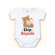 Babylimon Ekip Büyüdü Beyaz Kısa Kollu Çıtçıtlı Bebek Zıbını Beyaz - Ekip Büyüdü - 928161934 Beyaz - Ekip Büyüdü