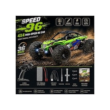 Uzaktan Kumandalı Araba Full Fonksiyon Işıklı Drift 4x4 36 Km Hız Yapan Kumandalı Jip Off Road Aracı Siyah - Yeşil