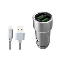 Tsmart Micro Usb Şarj Kablolu 2 Usb Metal Araç Şarj Seti 3.6A