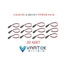 20 Li - A Kalite Dişi Power Jack - Güvenlik Kamerası - Güven