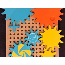 Bezos 3d Baskı Dişli Çarklar Puzzle Tahtası - Döner Zincirleme Dişli Seti, Montessori Fen Ve Mekanik Öğretim Materyali Rengaren