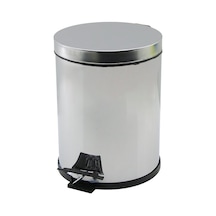 Qs Plastik Qs-453 Beray Bry-0344 No-5 Çöp Kovası Y: 27.3cm Çap: 20.5cm 5lt Pedallı Krom Metal