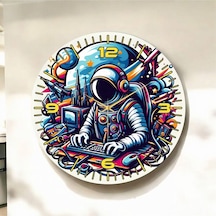 AA Shop Renkli Baskı Gamer Oyuncu Desenli Sayılı Hediyelik Ahşap Sessiz Duvar Saati 50cm ÇOk Renkli