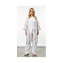 Lila Mare Özel Müslin Kumaşlı Handmade Kimono Renkli Renkli