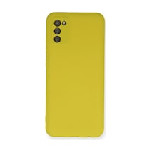 Samsung Galaxy A03s Kılıf Nano İçi Kadife Silikon - Sarı