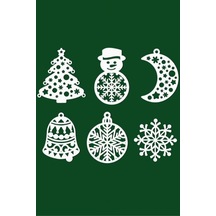 Beyaz Renk Yılbaşı Ağacı Süsü 6 Lı Noel Süsü Christmas Ornament