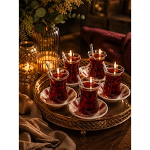 Tea Time Dekoratif Mum Seti Kırmızı