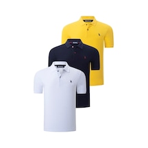 Üçlü Set T8561 Dewberry Erkek T-shırt-lacivert-beyaz-sarı