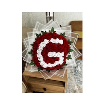 Gül Buketi 101 Adet Harf Detaylı Kadife Gül Kırmızı - 636626942 Kırmızı
