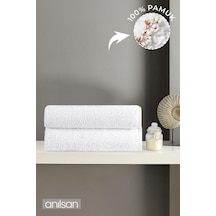 2'li Beyaz El Havlusu - 50x90 Cm, 225 Gr, %100 Pamuk, Spa Ve Otel Havlusu, Günlük Kullanıma Uygun Beyaz