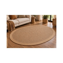 Dokuma Paspas Bej Dokuma Sisal Kilim Bej Halat Kordon İp Bordürlü Modern Bohem Kaymaz Taban Dekoratif Kapı Önü Giriş Paspası Antre Mutfak Oturma Odası Kilimi Bej Bej