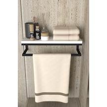 Aju Havluluk Duvara Monte Raf Aksesuarlık Şal Askılığı Ev Banyo Mutfak Düzenleyici Çok Amaçlı Raf Beyaz