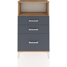 Arges Komodin Tek Raflı 3 Çekmeceli 60x30x106 Çam-antrasit Çam