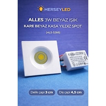 Alles 3w Beyaz Işık Kare Beyaz Kasa Yıldız Spot Beyaz