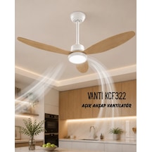 Vanti Kcf322 Dekoratif Tavan Vantilatörü Açık Ahşap