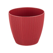 Sml1 Sümela Saksı Tabaklı 11cm, 0,5 Litre Dekoratif Saksı Kırmızı