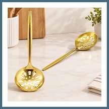 Bezos Metal Altın Servis Kevgir 27 Cm Agc